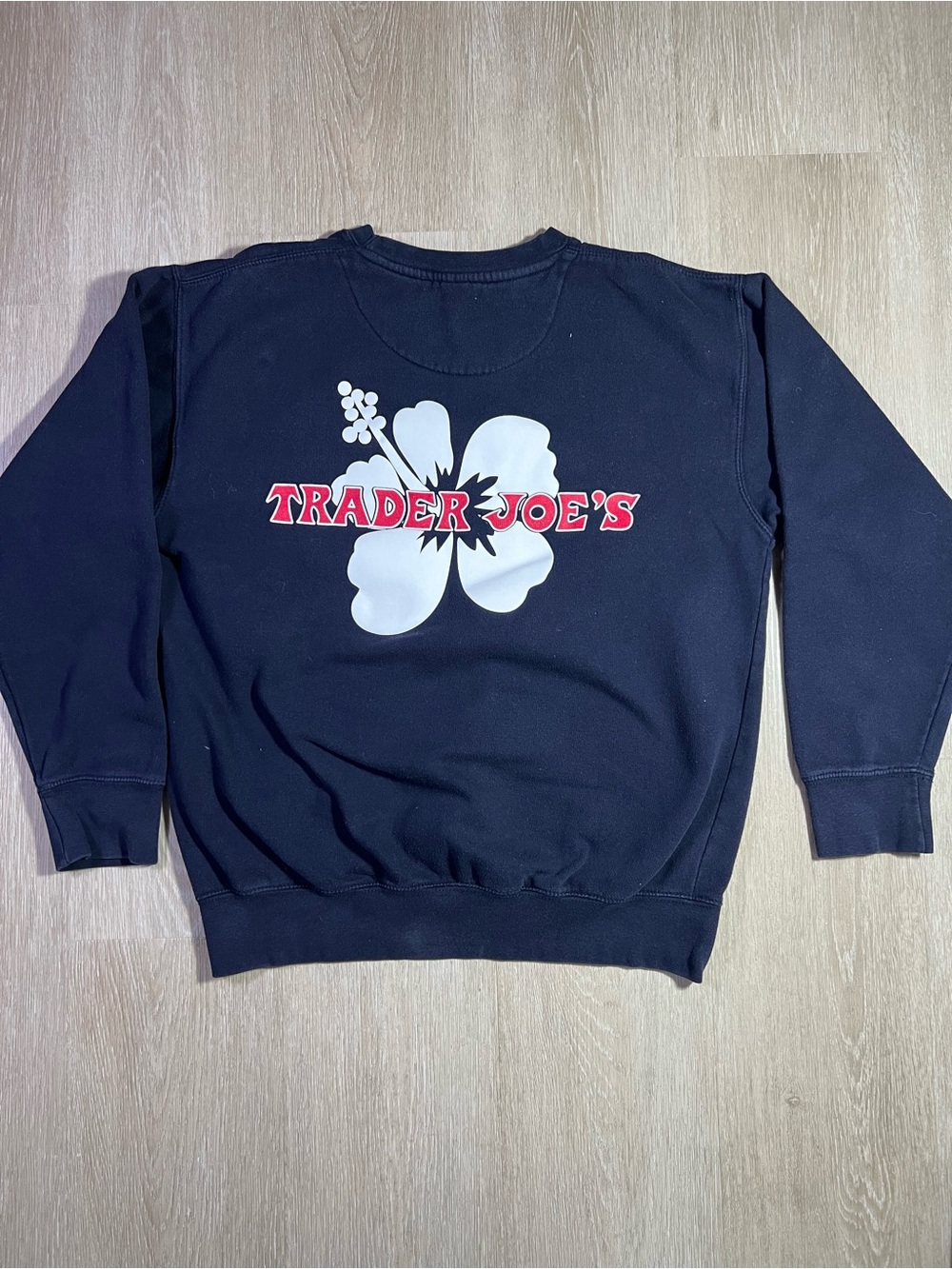 Trader Joe's Unisex Dark Navy Blue Hibiscus Sweatshirt